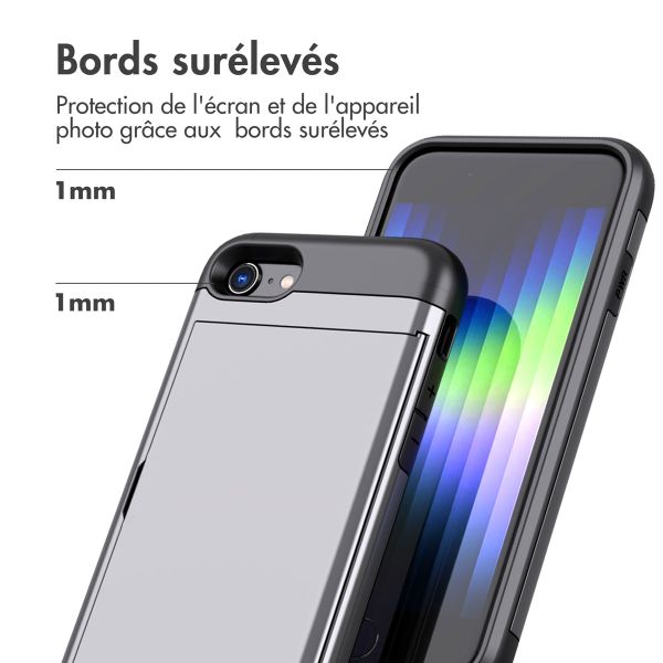 imoshion Coque arrière avec porte-cartes Apple iPhone SE (2022 / 2020) / 8 / 7 - Gris