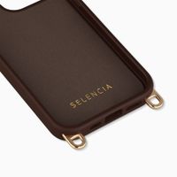 Selencia Coque arrière Rivièra avec MagSafe avec crochets amovibles Apple iPhone 14 Pro - Choco Brown