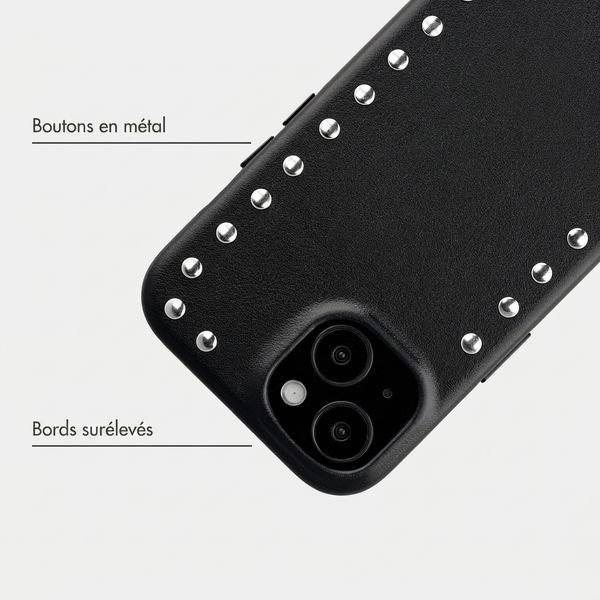 Selencia Coque arrière Studs avec MagSafe Apple iPhone 15 - Velvet Black
