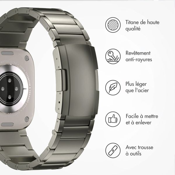 Accezz Bracelet en acier Titane mat Apple Watch | 38/40/41/42 mm - Titanium