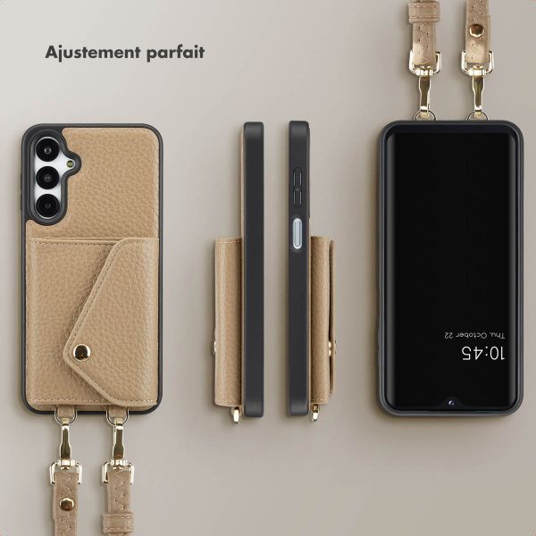 Selencia Coque de télephone Sera avec cordon et porte-cartes enveloppe Samsung Galaxy A16 - Taupe