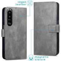 imoshion Étui de télephone portefeuille de luxe Sony Xperia 1 III - Gris