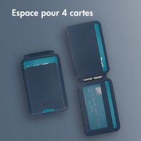 Accezz Portefeuille en cuir magnétique avec support - Compatible avec Apple Find My - Nightfall Blue