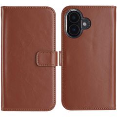 Selencia Étui portefeuille en cuir véritable Apple iPhone 16 - Marron clair