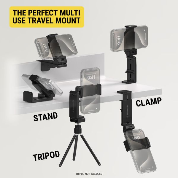 Scosche Travel Mount - Support téléphone – Réglable – À pince – Noir