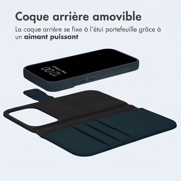 imoshion Étui portefeuille luxe 2-en-1 amovible Apple iPhone 18 Pro Max / 17 Pro Max - Bleu