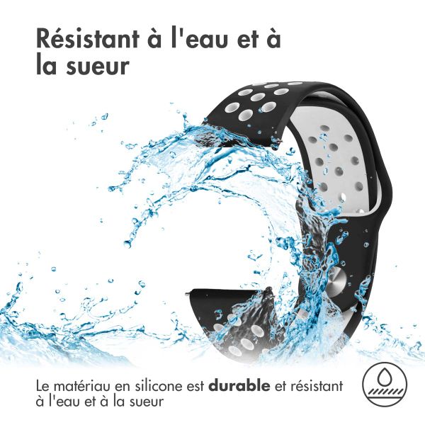 imoshion Bracelet sport en silicone  - Connexion universelle 22 mm - Black & White