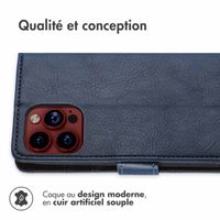 imoshion Étui de télephone portefeuille de luxe Apple iPhone 15 Pro - Bleu foncé