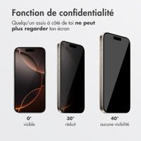 Accezz Protection d'écran en verre trempé avec filtre de confidentialité + Applicateur Apple iPhone 16 Pro Max