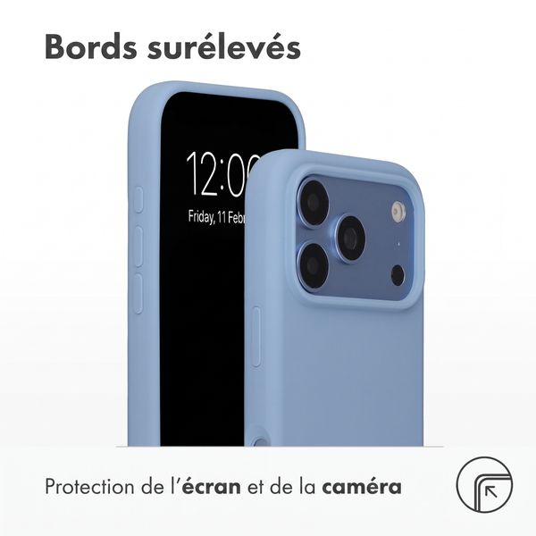 Accezz Coque Liquid Silicone avec MagSafe Apple iPhone 18 Pro / 17 Pro - Bleu clair