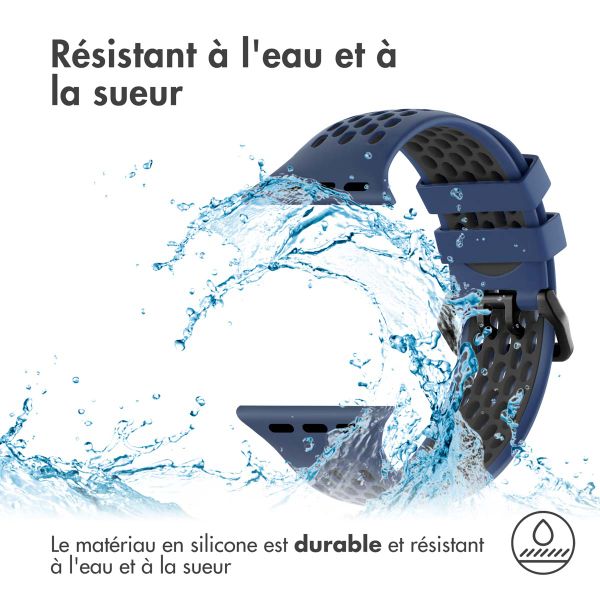 imoshion Bracelet sport en silicone avec boucle Apple Watch | 44/45/46/49 mm - Blue & Black