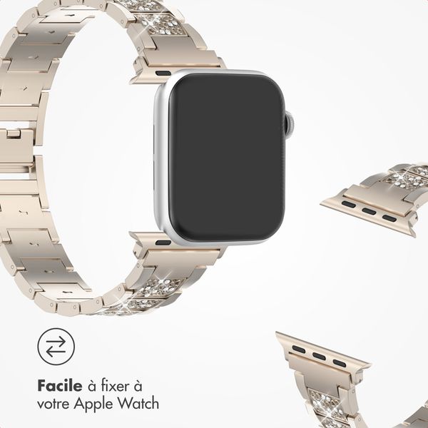 Selencia Bracelet à maillons scintillants Apple Watch | 38/40/41/42 mm - Champagne Gold