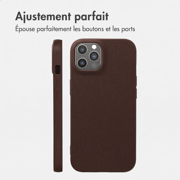 imoshion Coque arrière Texture iPhone 12 / 12 Pro - Marron foncé