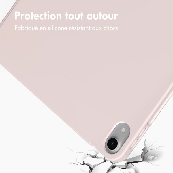 Accezz Coque tablette portefeuille Smart Silicone Apple iPad Air 11 pouces (2026) M4 / (2025) M3 / (2024) M2 / Air 5 (2022) / Air 4 (2020) - Rose