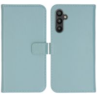 Selencia Étui portefeuille en cuir véritable Samsung Galaxy A34 (5G) - Air Blue