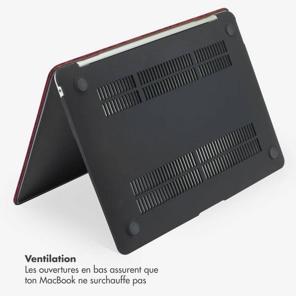 Selencia Coque en velours Apple MacBook Air 13 pouces (2022 / 2024 M3 / 2025 M4 / 2026 M5) - Rouge foncé