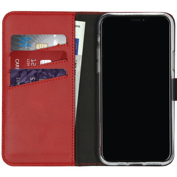 Selencia Étui portefeuille en cuir véritable Apple iPhone 11 Pro - Rouge