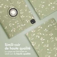 imoshion Coque tablette Design rotatif à 360° Apple iPad Air 13 pouces (2026) M4 / (2025) M3 / (2024) M2 - Green Flowers