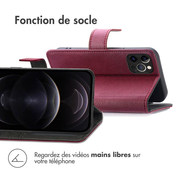 imoshion Étui de télephone portefeuille de luxe Apple iPhone 12 (Pro) - Bordeaux