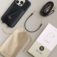 Selencia Coque de télephone Sera avec cordon et porte-cartes enveloppe Apple iPhone 14 Pro - Noir