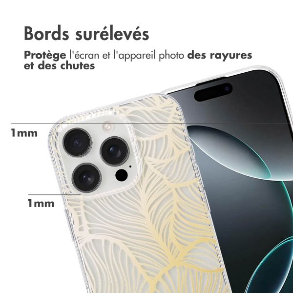 imoshion Coque Design Apple iPhone 16 Pro - Golden Leaves Transparent