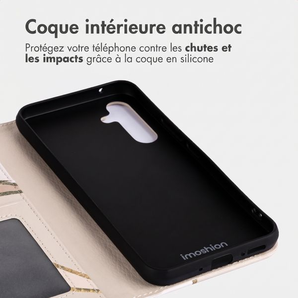 imoshion Étui de télephone portefeuille Design Samsung Galaxy A54 (5G) - Beige Graphic