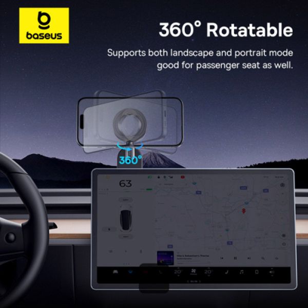 Baseus C02 Go Support de téléphone voiture - Magnétique - Tableau de bord et console centrale - Cluster Black