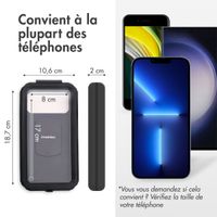 imoshion Support de téléphone premium pour vélo - Résistant aux éclaboussures - Rotation à 360° - Universel - Noir