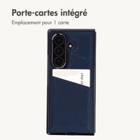 imoshion Étui arrière MagSafe en cuir synthétique avec porte-cartes Samsung Galaxy Z Fold 8 Ultra - Bleu foncé