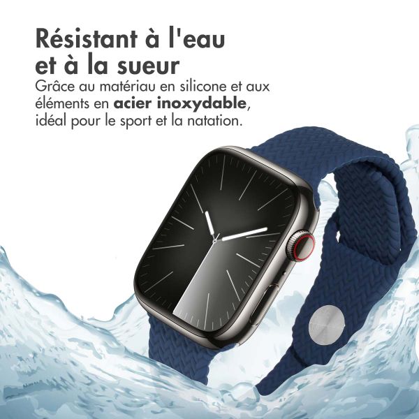 imoshion Bracelet tressé en silicone Apple Watch | 44/45/46/49 mm - Bleu foncé
