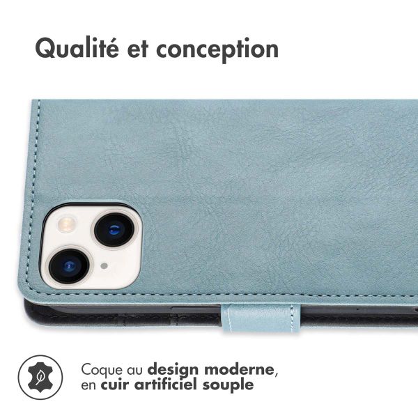 imoshion Étui de télephone portefeuille de luxe Apple iPhone 14 / 13 - Bleu clair