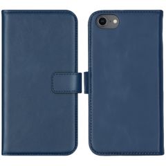 Selencia Étui portefeuille en cuir véritable Apple iPhone SE (2022 / 2020) / 8 / 7 / 6(s) - Bleu