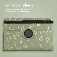 imoshion Coque Design rotatif à 360° Samsung Galaxy Tab S10 Ultra / Tab S9 Ultra - Green Flowers