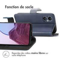 imoshion Étui de télephone portefeuille de luxe Oppo Reno8 Lite - Bleu foncé