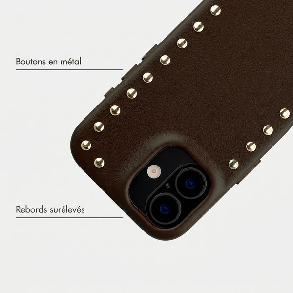 Selencia Coque arrière Studs avec MagSafe Apple iPhone 16 - Cacao Crush
