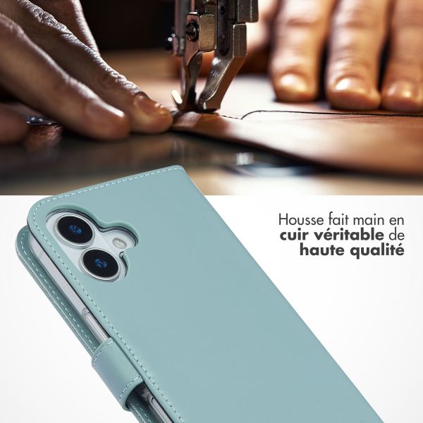 Selencia Étui portefeuille en cuir véritable Apple iPhone 17 - Air Blue