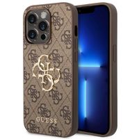 Guess Coque 4G Metal Logo Backcover Apple iPhone 14 Pro - Marron