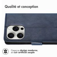 imoshion Étui de télephone portefeuille de luxe Apple iPhone 16 Pro Max - Bleu foncé