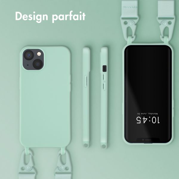 Selencia Coque silicone avec cordon amovible Apple iPhone 13 - Turquoise