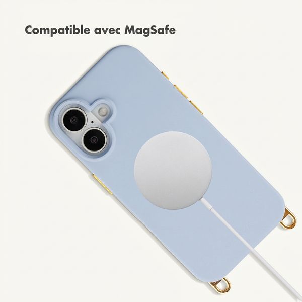 Selencia Coque arrière Rivièra avec MagSafe avec crochets amovibles Apple iPhone 16 - Powder Blue