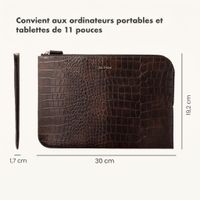 Selencia Pochette ordinateur / tablette Croco 11 pouces - Choco Brown