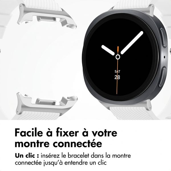 imoshion Bracelet en silicone flexible Samsung Galaxy Watch 9 (40/44mm) / Watch 8 (40/44mm) / Classic (46mm) - Blanc