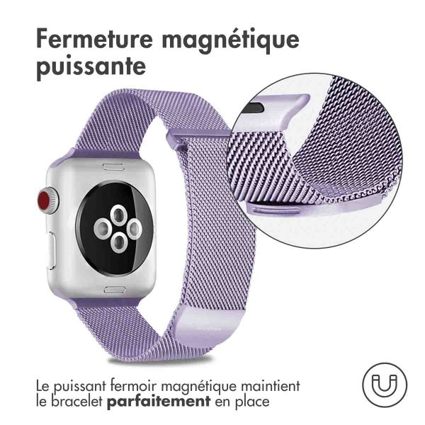 imoshion Bracelet magnétique milanais Apple Watch | 44/45/46/49 mm - Taille M - Violet