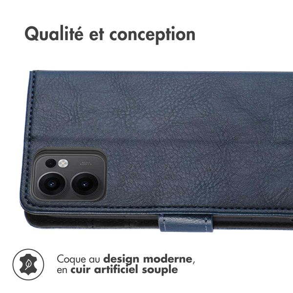 imoshion Étui de télephone portefeuille de luxe Oppo Reno 13 F (5G) - Bleu foncé