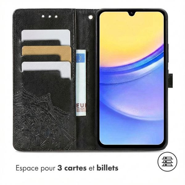 imoshion Etui de télephone Mandala Samsung Galaxy A15 (5G/4G) - Noir