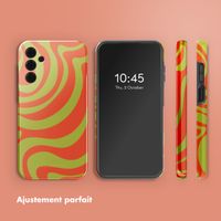 Selencia Coque arrière Vivid Samsung Galaxy A15 (5G) - Wavy Swirl Orange Fern
