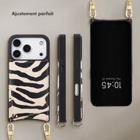 Selencia Coque de télephone Nova avec cordon et porte-cartes Apple iPhone 17 Pro Max - Zazzy Zebra