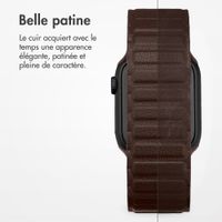 Accezz Bracelet en cuir véritable magnétique Apple Watch | 44/45/46/49 mm - Chocolate Brown