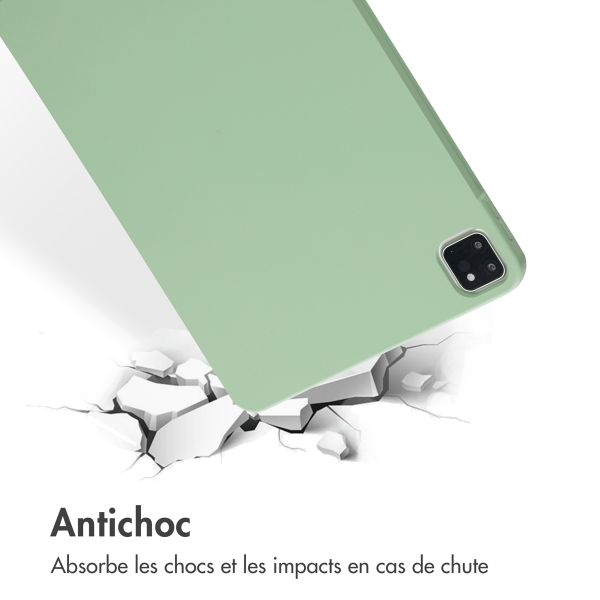 Accezz Coque Liquid Silicone avec porte-stylet Apple iPad Pro 11 (2022 / 2021 / 2020 / 2018) - Vert clair
