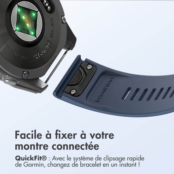 imoshion Bracelet QuickFit® Line en silicone  - Connexion Garmin 20 mm - Bleu foncé